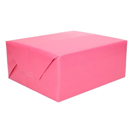 Inpakpapier/cadeaupapier dubbelzijdig groen/roze 200 x 70 cm
