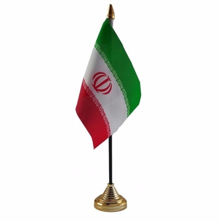Iran table flag 10 x 15 cm with base