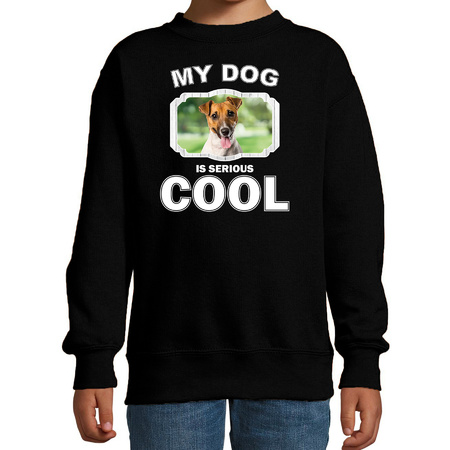 Jack russel honden trui / sweater my dog is serious cool zwart voor kinderen