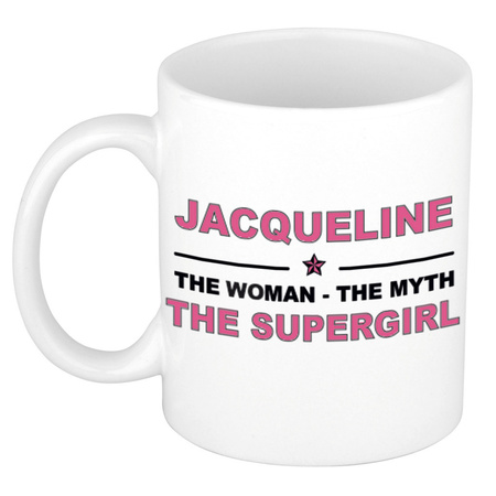 Jacqueline The woman, The myth the supergirl cadeau koffie mok / thee beker 300 ml