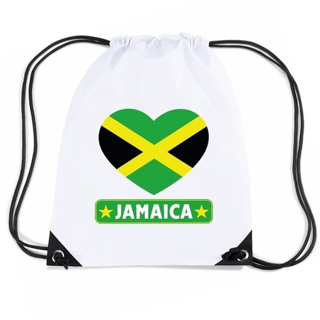 Jamaica hart vlag nylon rugzak wit