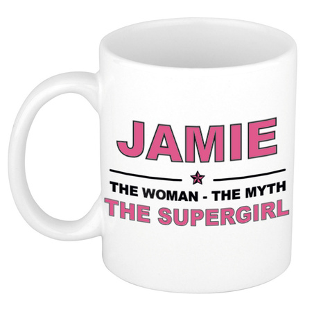 Jamie The woman, The myth the supergirl cadeau koffie mok / thee beker 300 ml