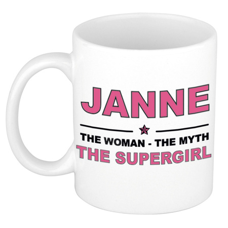 Janne The woman, The myth the supergirl cadeau koffie mok / thee beker 300 ml