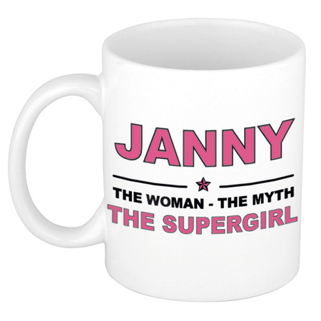 Janny The woman, The myth the supergirl cadeau koffie mok / thee beker 300 ml