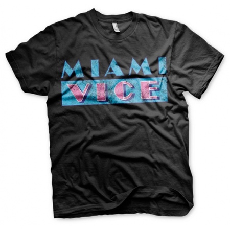 Jaren 80 verkleed thema Miami Vice t-shirt heren zwart