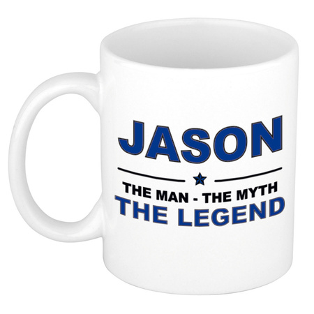 Jason The man, The myth the legend cadeau koffie mok / thee beker 300 ml