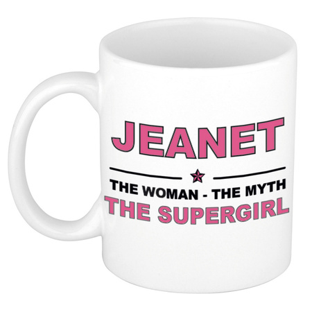 Jeanet The woman, The myth the supergirl cadeau koffie mok / thee beker 300 ml
