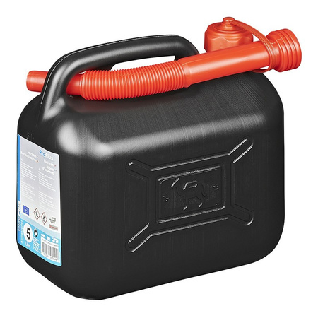 Jerrycan/benzinetank 5 liter zwart