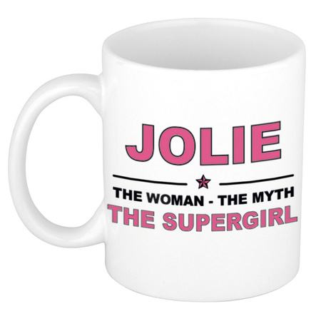 Jolie The woman, The myth the supergirl cadeau koffie mok / thee beker 300 ml