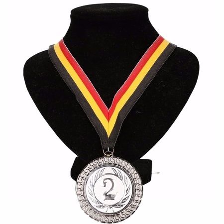 Champions medal on a yellow/black/red ribbon