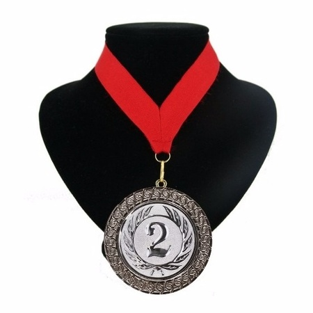 Nr. 2 champions medal on a red ribbon