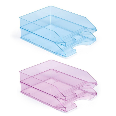 Office letter trays set of 8x in 2x colors A4 size