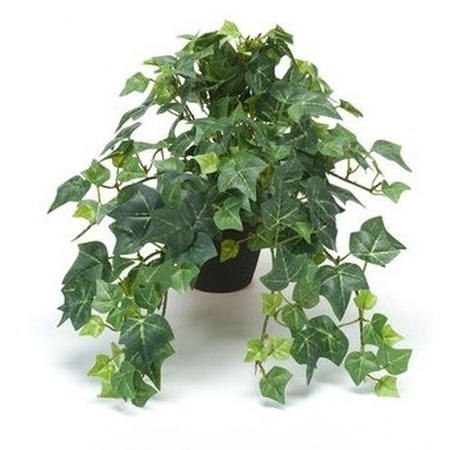 Office artificial ivy plant green in black pot 30 cm 