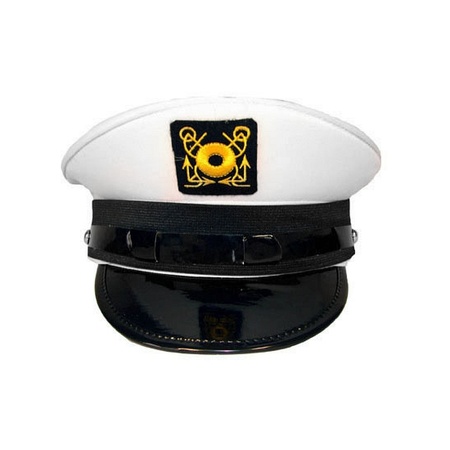 Captains hat white deluxe