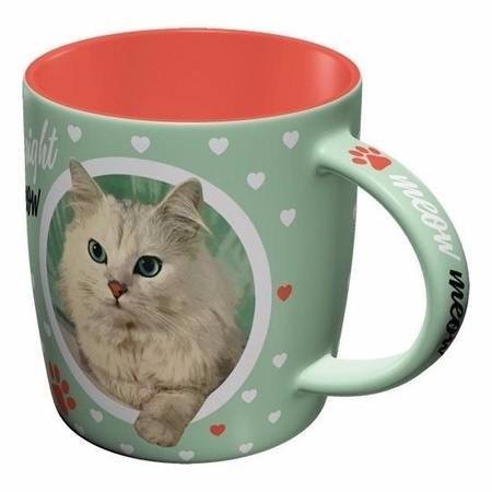 Green mug cat lover