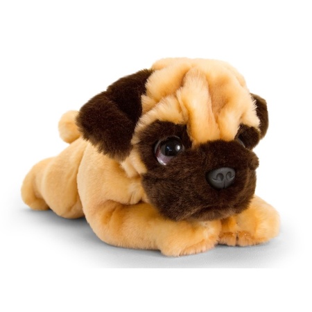 Keel Toys pluche bruine Mopshond honden knuffel 25 cm