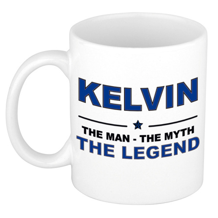 Kelvin The man, The myth the legend cadeau koffie mok / thee beker 300 ml