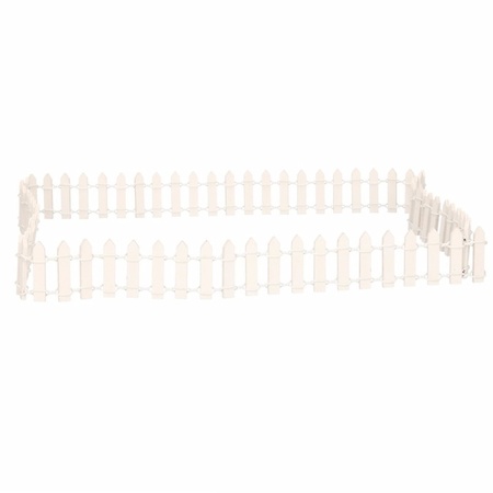 Kerstdorp hek afsluiting/omheining - L90 x H3 cm - hout - wit - miniatuur hekje