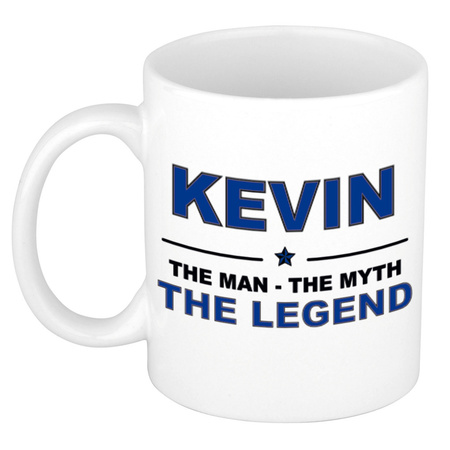 Kevin The man, The myth the legend cadeau koffie mok / thee beker 300 ml
