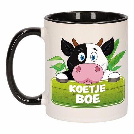 Kinder koeien mok / beker Koetje Boe zwart / wit 300 ml