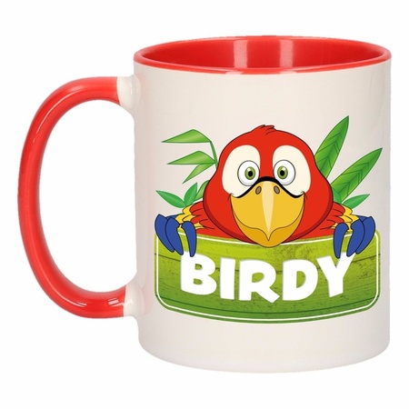 Birdy mug red / white 300 ml