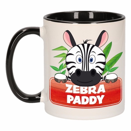 Kinder zebra mok / beker Zebra Paddy zwart / wit 300 ml