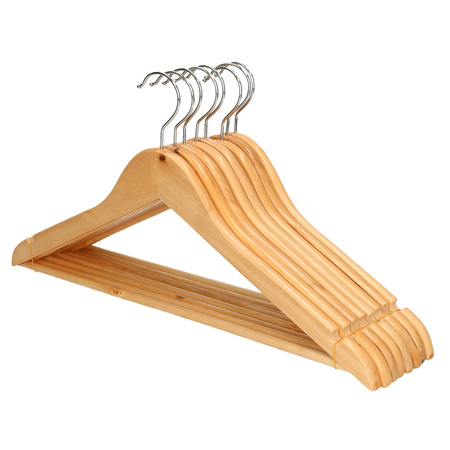 Kledinghangers - 8x - hout - luxe hangers