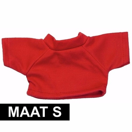 Knuffel kleding rood T-shirt S voor Clothies knuffels