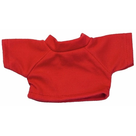 Knuffel kleding rood T-shirt S voor Clothies knuffels