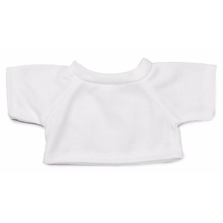 Knuffel kleding wit T-shirt M voor Clothies knuffels