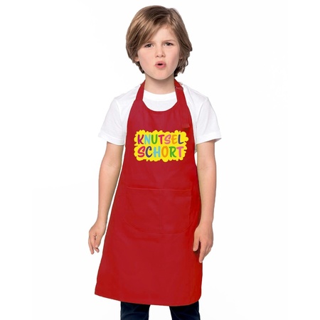 Knutselschort apron red children
