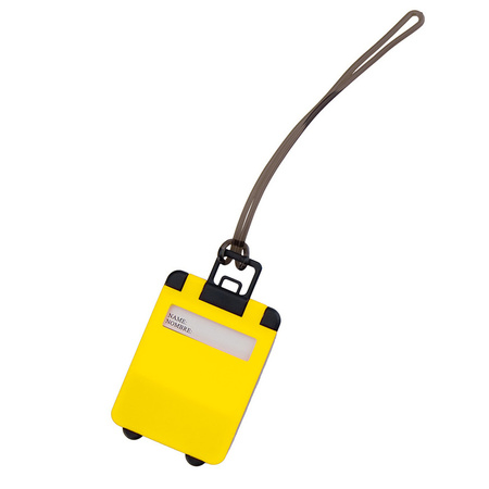 Suitcase tag yellow 9,5 cm