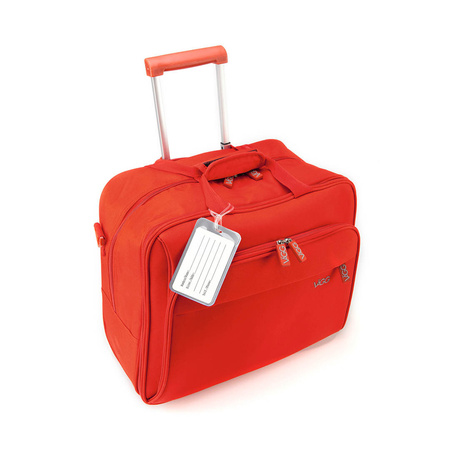Kofferlabel van kunststof - rood - 11 x 7 cm - reiskoffer/handbagage labels
