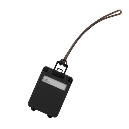 Suitcase tag black 9,5 cm