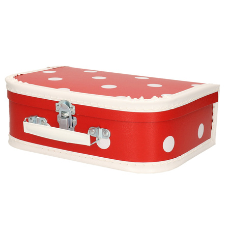 Koffertje rood polka dot 30 cm