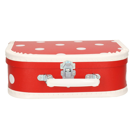 Koffertje rood polka dot 30 cm