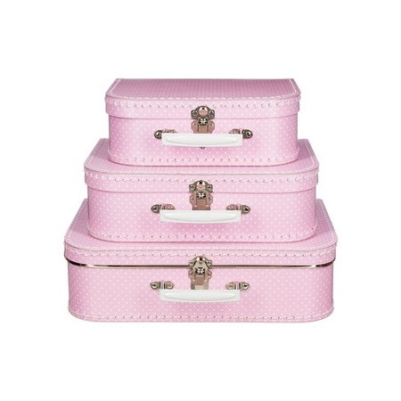 Children suitcase pink polka dot 35 cm