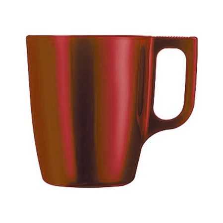 Koffie mok/beker metallic rood 250 ml
