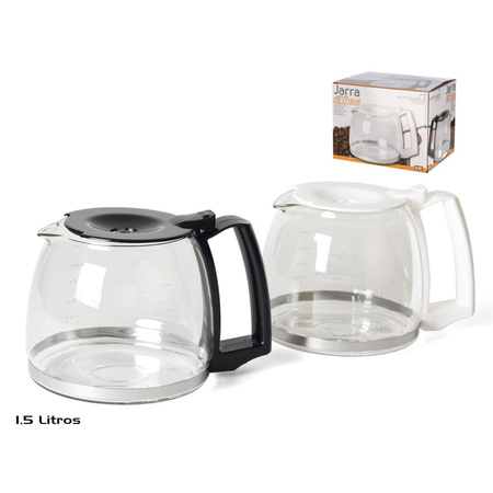 Coffeepot with black lid and handle 1.5 liters