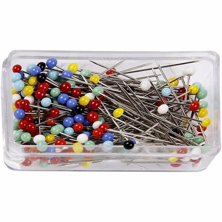 200x Pins with colored plastic head 31 mm