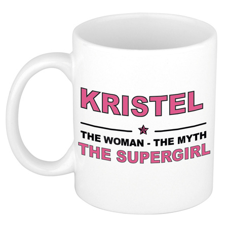 Kristel The woman, The myth the supergirl cadeau koffie mok / thee beker 300 ml