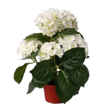 Kunst hortensia plant wit 36 cm