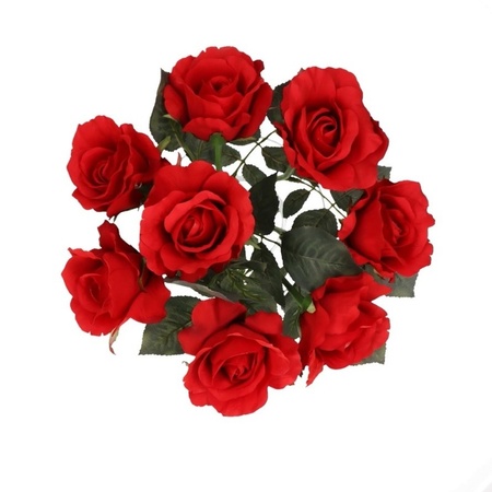 Kunstbloem rode roos 30 cm 8 stuks