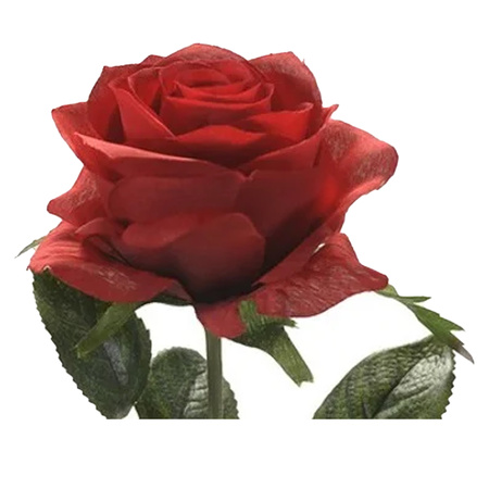 Kunstbloem roos Simone - rood - 45 cm - decoratie bloemen