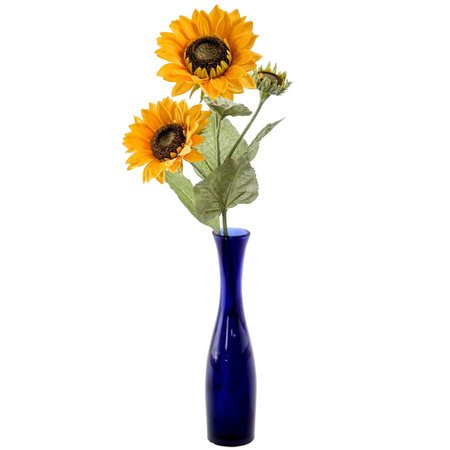 Artificial Sun flower branch - 62 cm - yellow - artificial silk flowers
