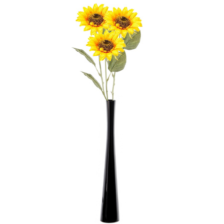 Kunstbloem Zonnebloem tak - 62 cm - geel - kunst zijdebloem - decoratie bloemen