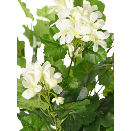 Kunstbloemen boeketje Oostenrijkse geranium - wit - 40 cm