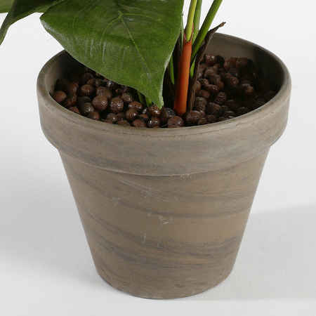 Artificial Anthurium plant white in grey pot 27 cm 