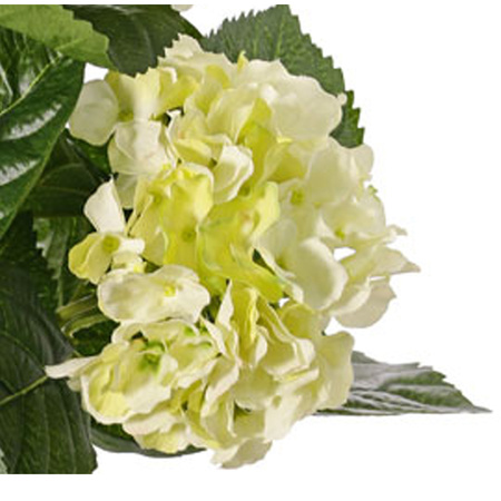 Kunstplant hortensia plant wit/groen 36 cm