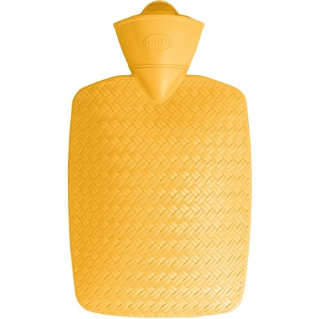 Plastic hot water bottle yellow 1.8 liters without sleeve